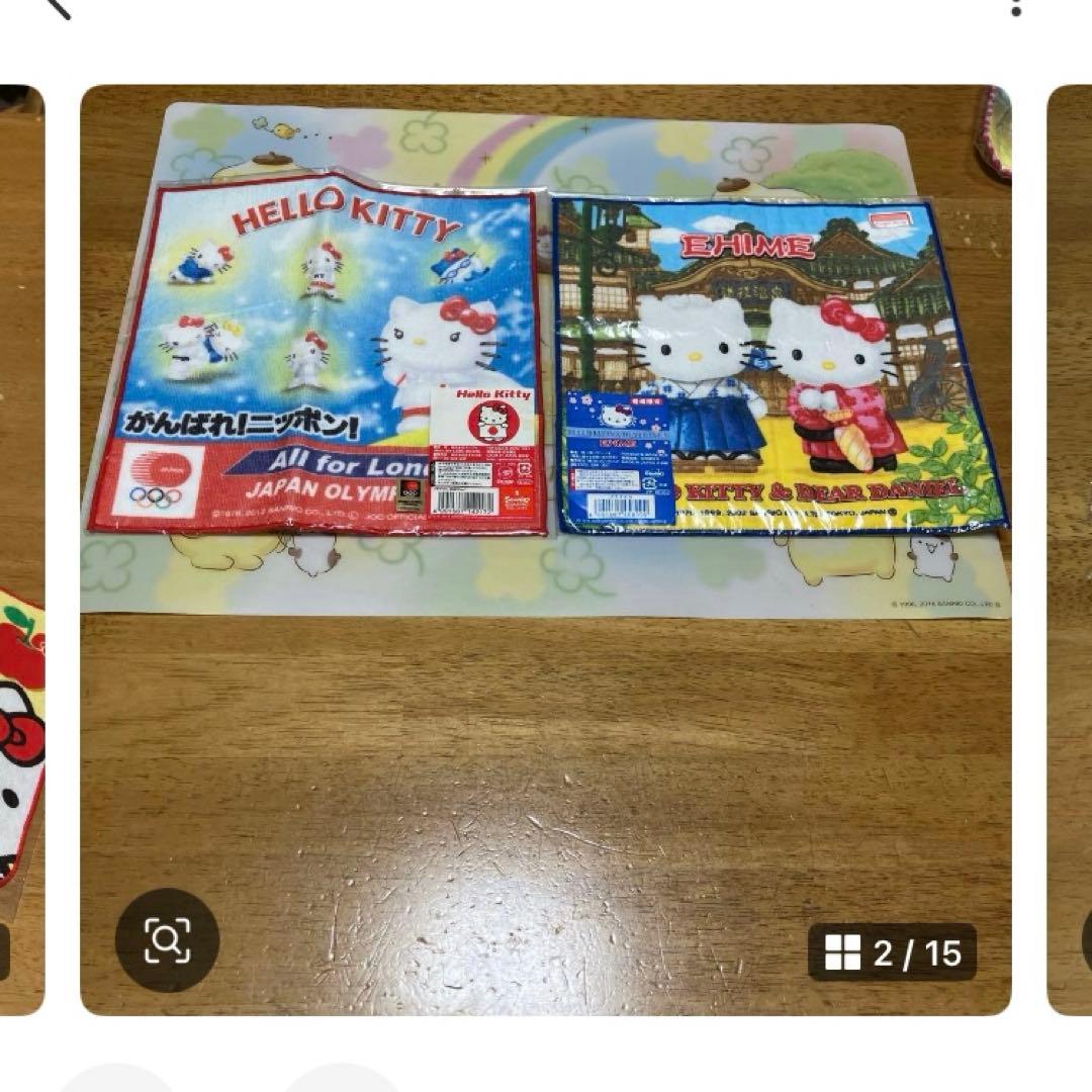 サンリオ　ハローキティ　ハンドタオル〜OSHG サンリオ ハローキティ ハンドタオル 34×35cm 綿100% キャラクター