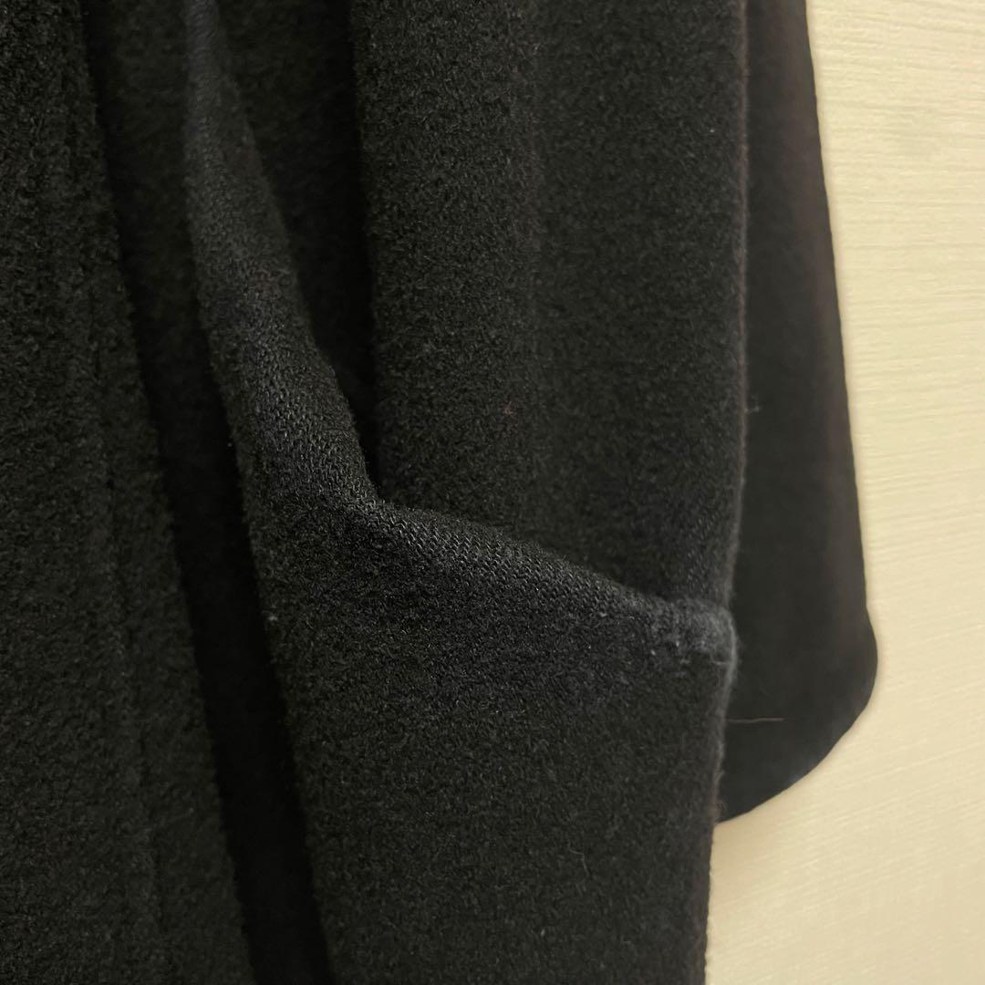 MITTAN なめらか半纏ロングコート 黒 ブラック 2 カシミヤ ミッタン