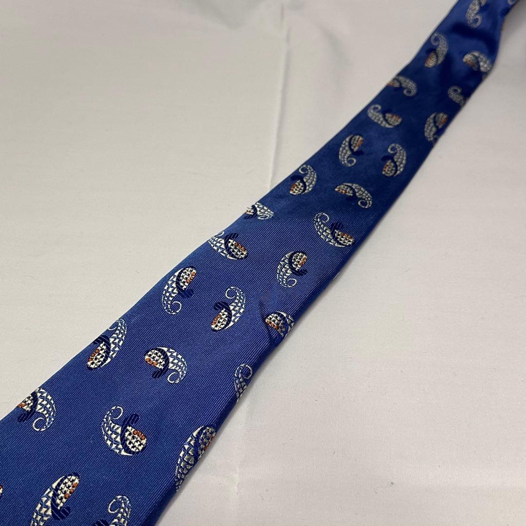 アットバンヌッチ☆ネクタイ☆ブルー☆ペイズリー柄☆セッテピエゲ