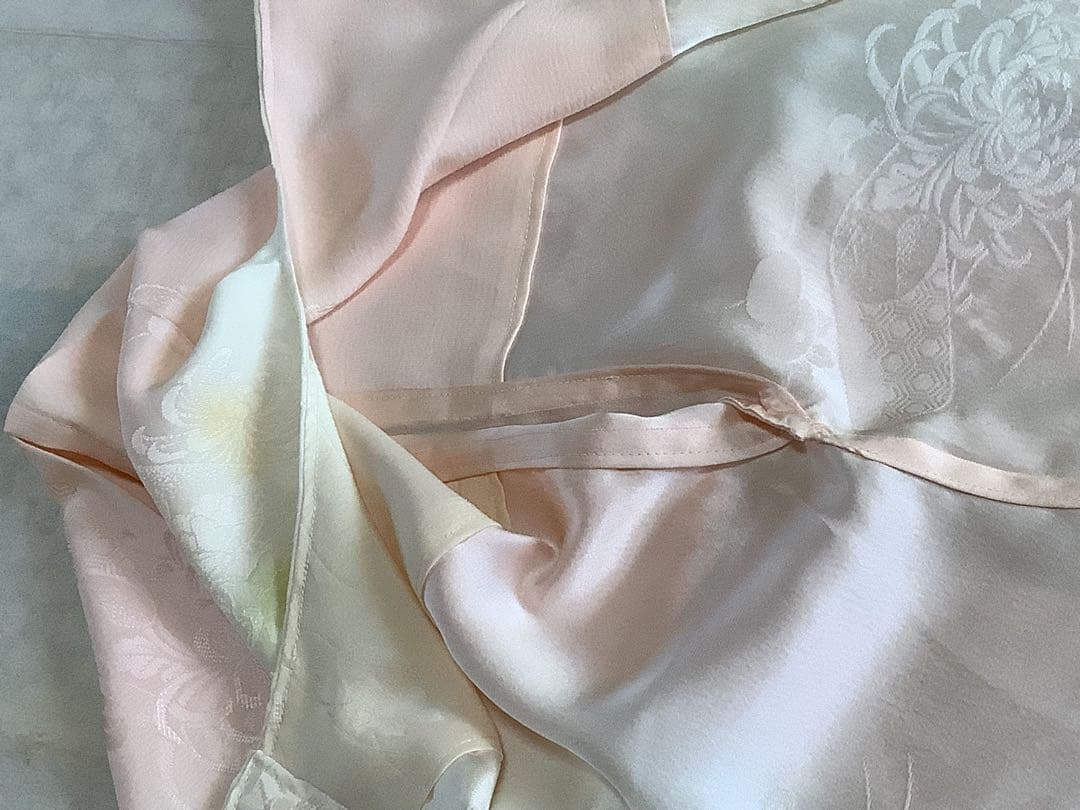 長襦袢反物から仕立てたシルクパジャマ 婦人作務衣 着物IKS