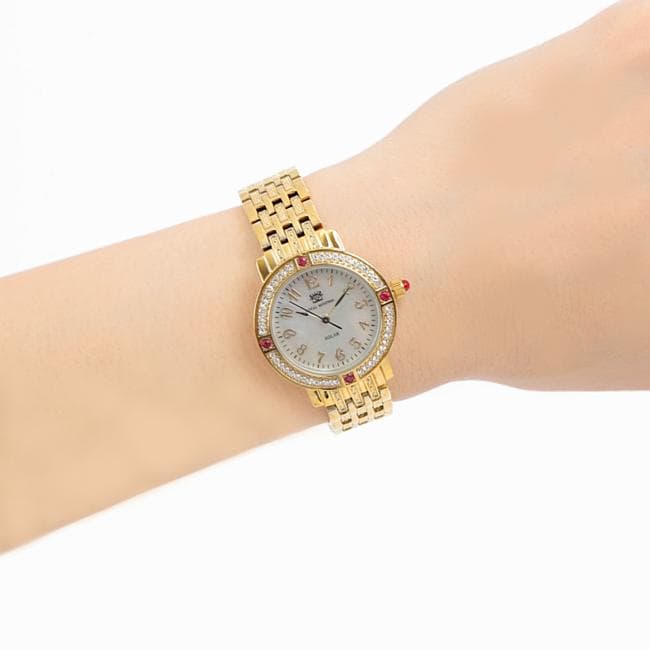 新品 ロイヤルモントレス ソーラー ルビー4石 レディース 腕時計 ゴールド