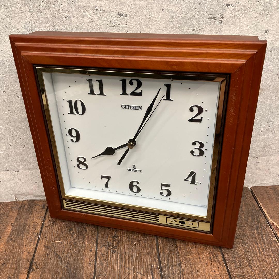 昭和レトロ CITIZEN シチズン 4187-260 スクエア型 壁掛け時計 - メルカリ
