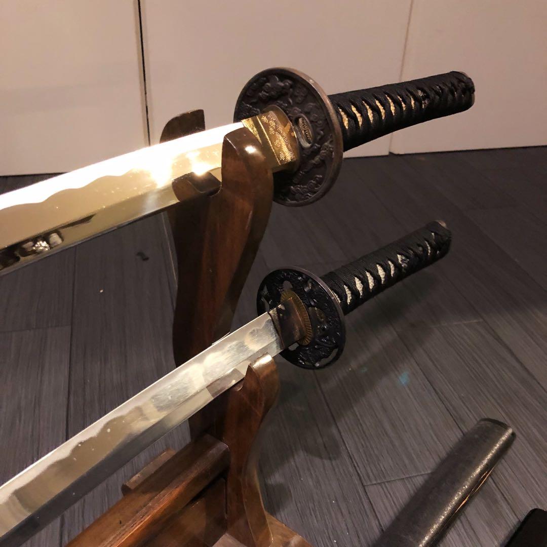 本格模造刀 大小セット 黒拵え 太刀 脇差 大小セット