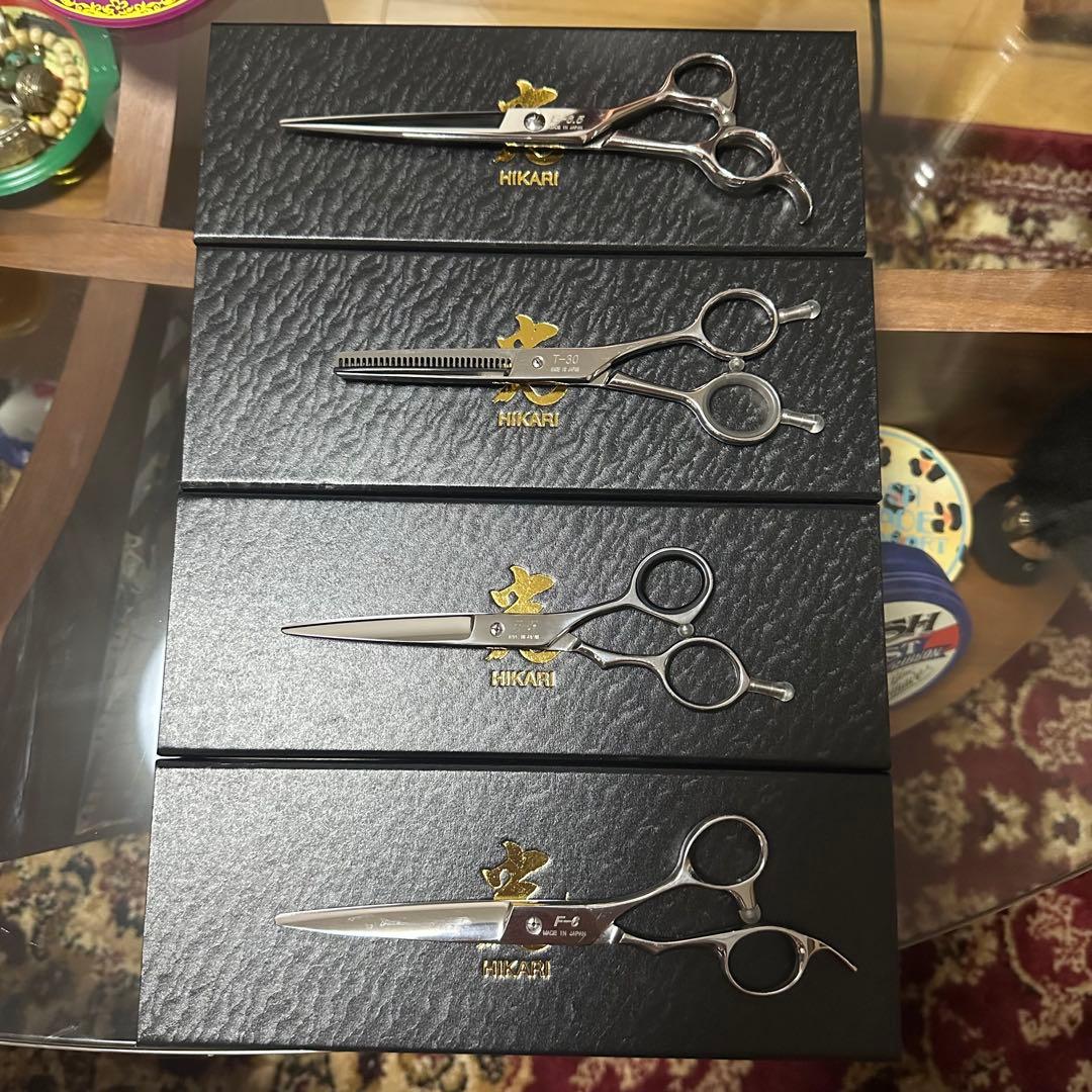 光シザーまとめ売り 光シザー HIKARI c-evo762 美容師用 理容師用 トリマー用 中古セニング
