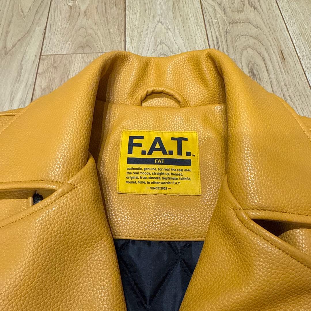 FAT COUNTER レザーダブルライダース イエロー - メルカリ