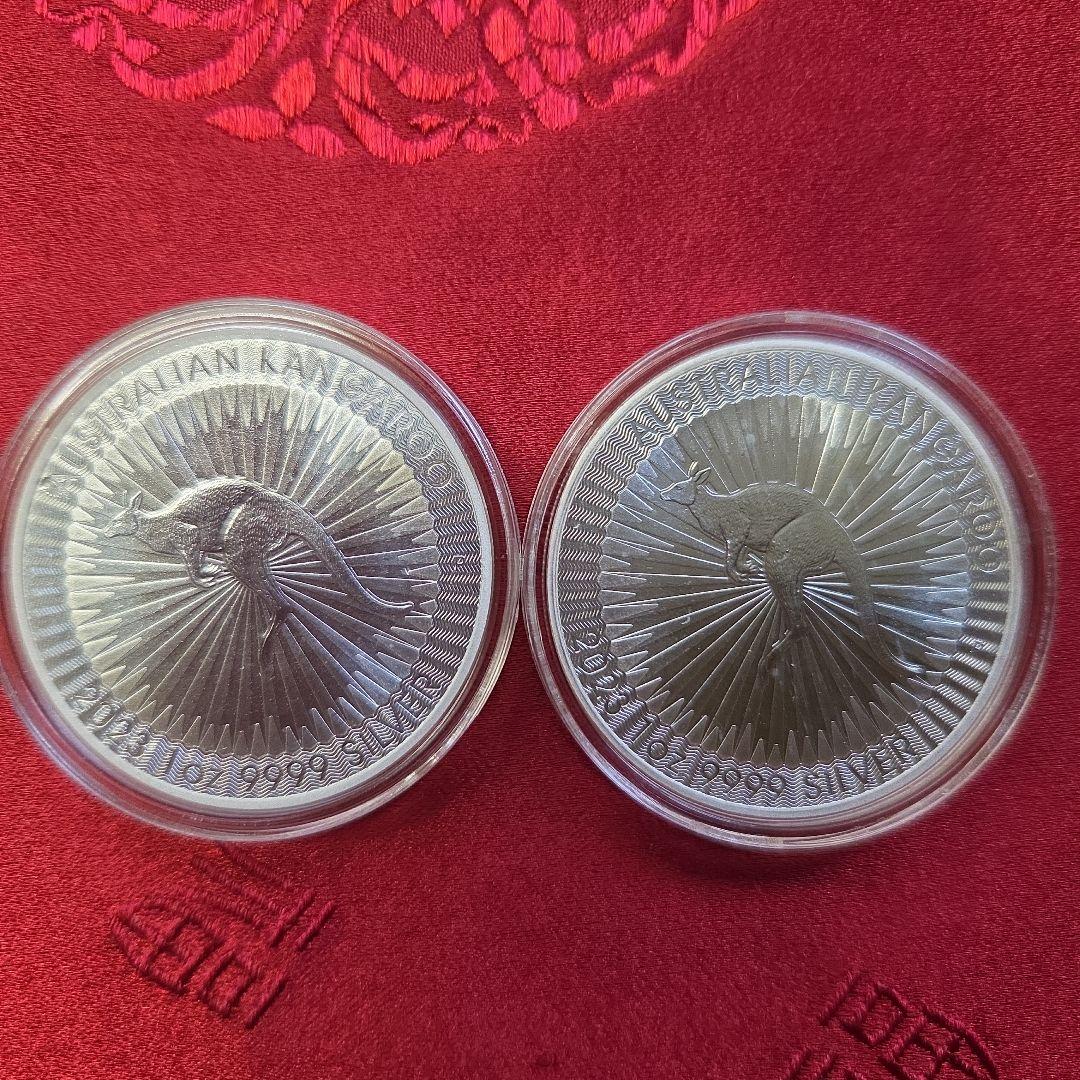 エリザベス2世記念1ドル銀貨とカンガルー銀貨セット 2022年 1オンス