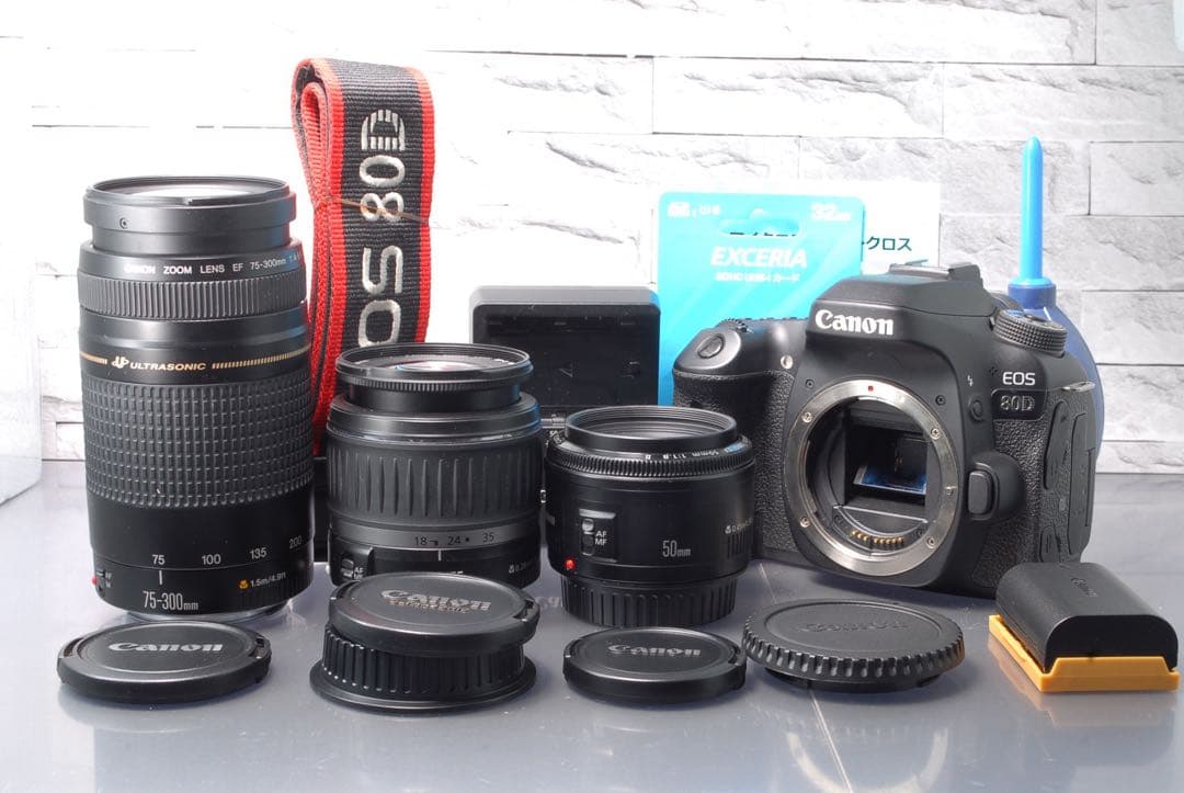 Canon EOS 80D トリプルレンズキット 単焦点 望遠レンズ Wi-Fi