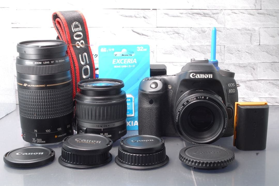 Canon EOS 80D トリプルレンズキット 単焦点 望遠レンズ Wi-Fi