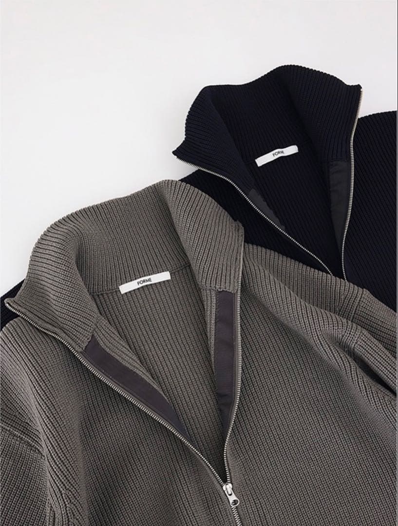 FORME ジップニットカーディガン ネイビー