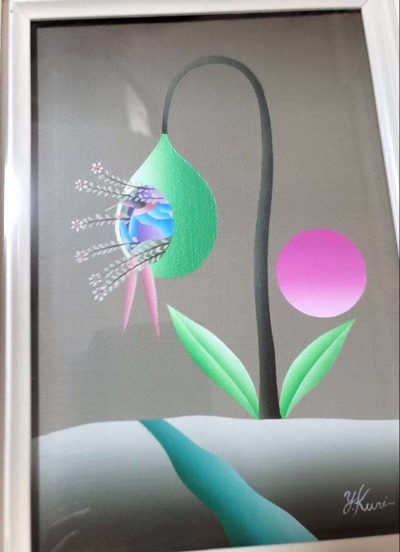 久里洋ニ　原画　本物　レア　アクリル　有名　31.5cm×38cm 絵　壁掛け