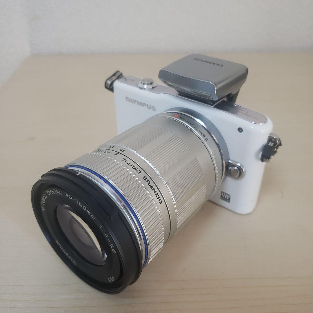 【美品】OLYMPUS PEN E-PM1 ホワイト望遠レンズキット