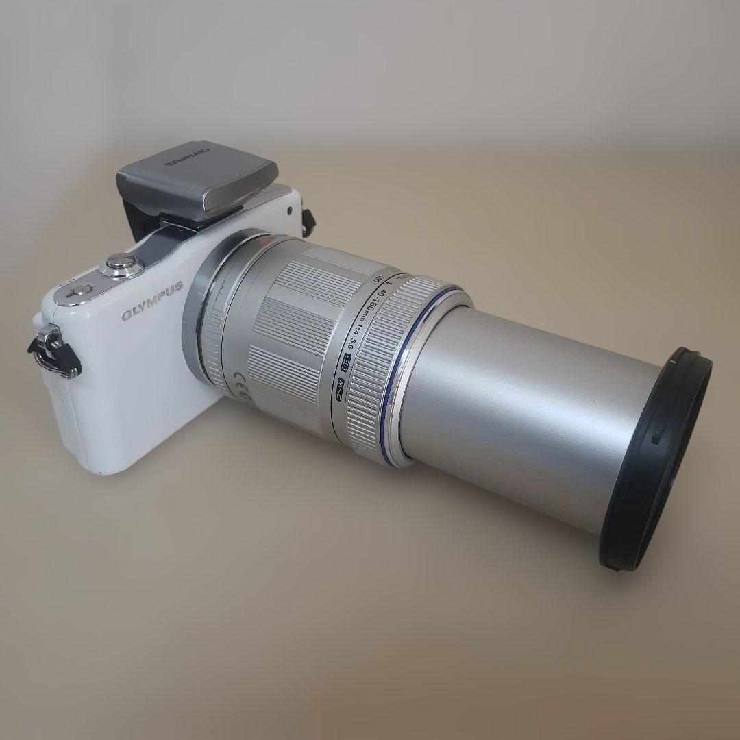 【美品】OLYMPUS PEN E-PM1 ホワイト望遠レンズキット