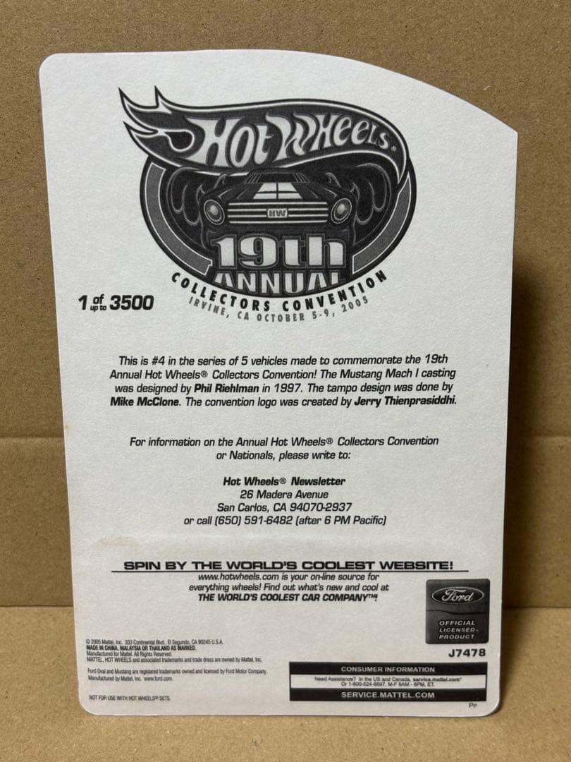 ホットウィール マスタング マッハ1 コンベンション 19th 3500台