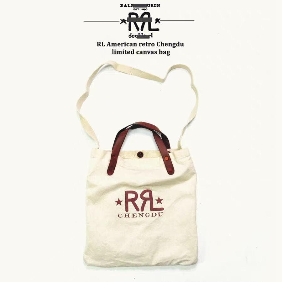 ✨美品 RRL ダブルアールエル ロゴ入り キャンバス レザーハンドル