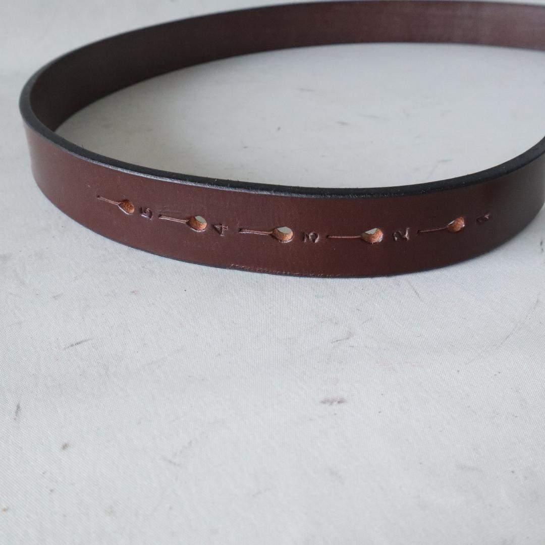 美品ジャベツクリフ スティラップレザー ベルト 濃茶×金 36 英国製
