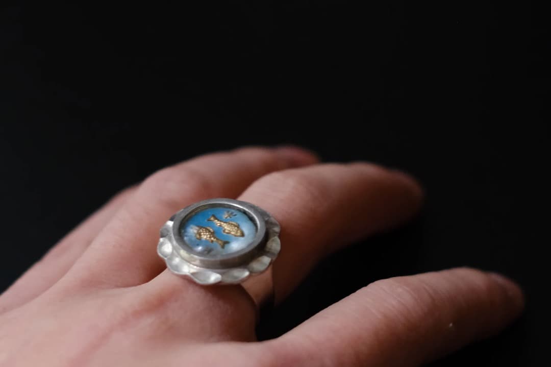 デンマークアンティーク｜ベント・ラーセンのピューターリング（獅子座