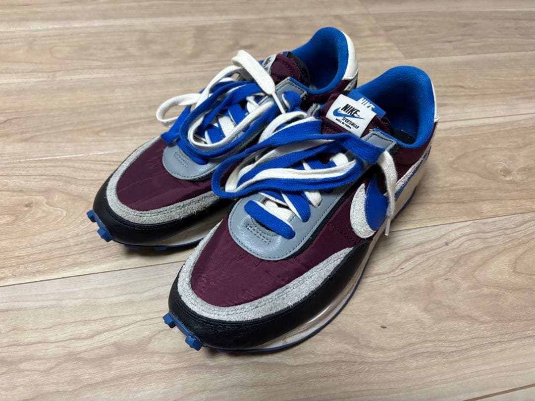 Nike ld waffle sacai スニーカー マルーン/ブルー - メルカリ