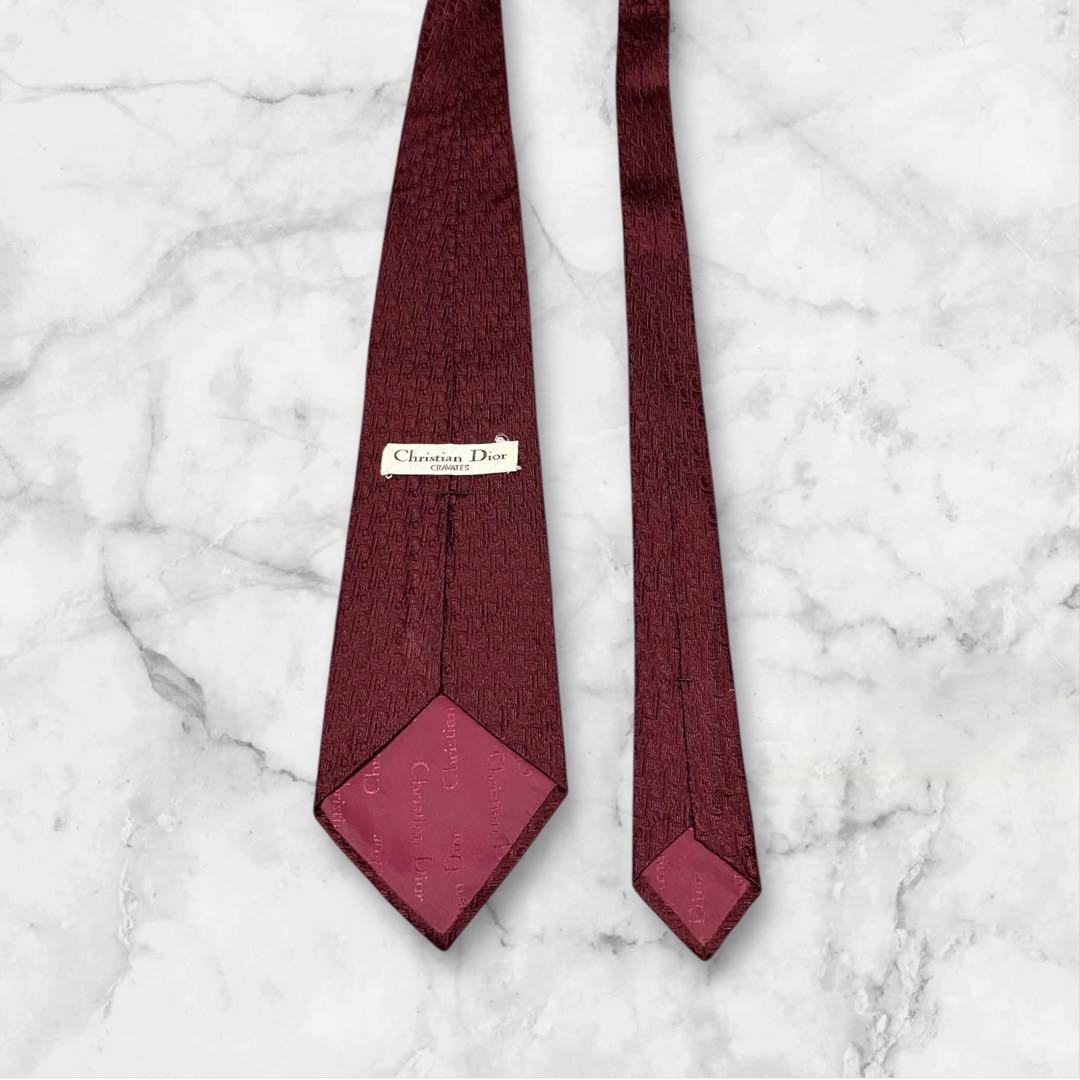Dior ディオール ネクタイ 赤 トロッター ジャガード - メルカリ