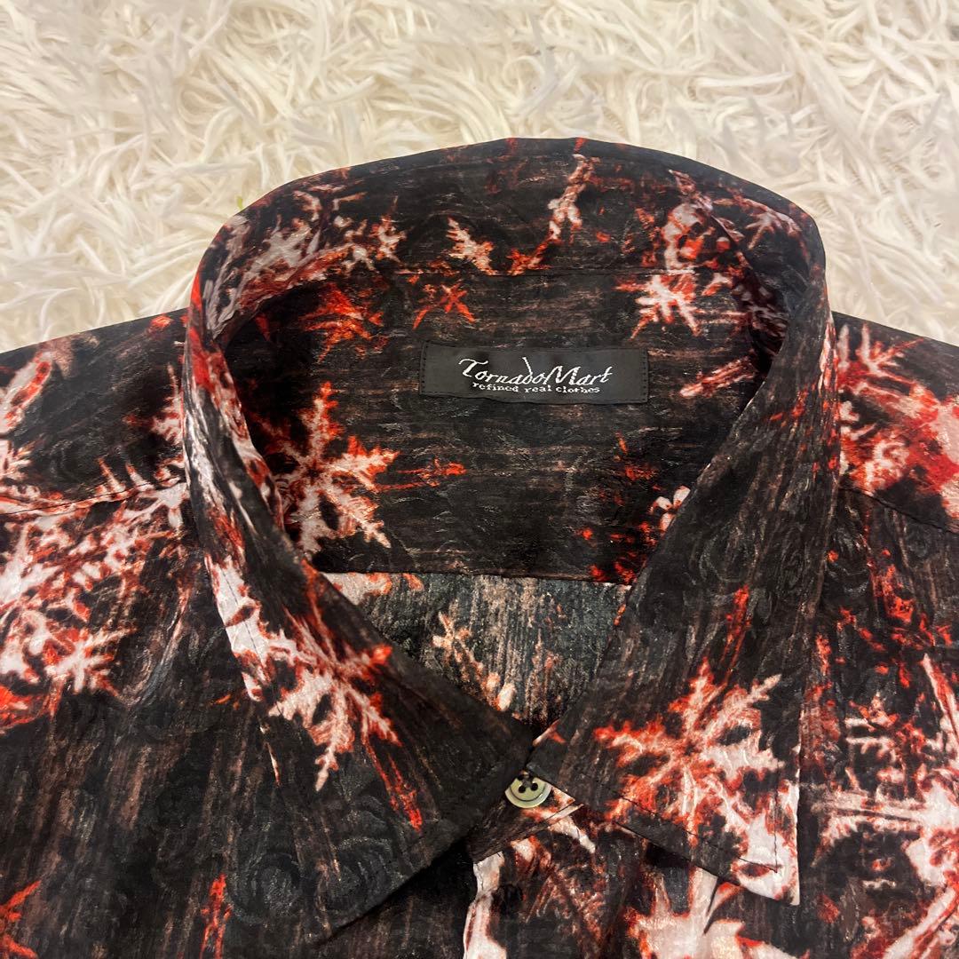 美品トルネードマート スノーフラワー柄 長袖シャツ 総柄 y2k 00s XXL