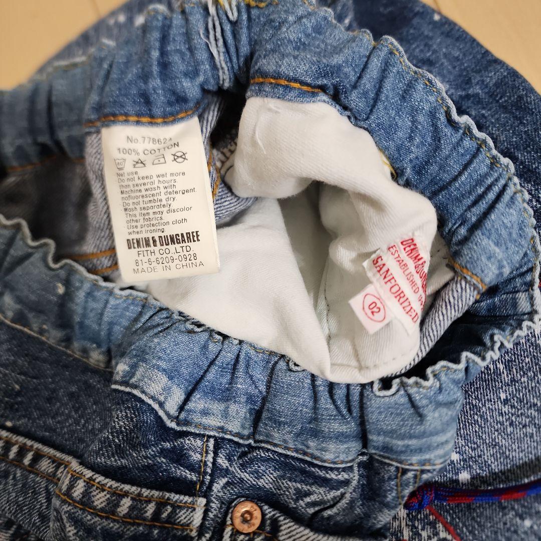 デニム&ダンガリー ペンキ飛ばし 刺繍いっぱい デニムパンツ 02 160