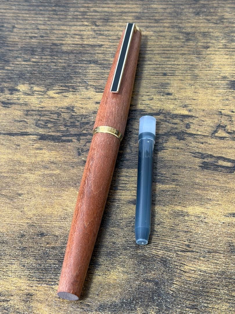 試筆のみ 1972年製 初代カスタム 高級天然 カエデ 大型18金 万年筆 中字