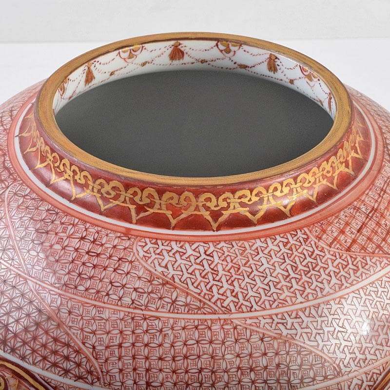 九谷焼 北山堂 赤絵金彩 瑞果文 花瓶 共箱 F R9158B - メルカリ