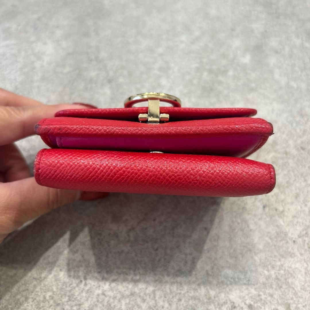 【sk/12.20/10】BVLGARI レッド 三つ折り財布