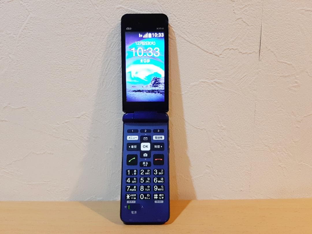 au かんたんケータイ KYF41 ロイヤルブルー 【SIMフリ−解除済】