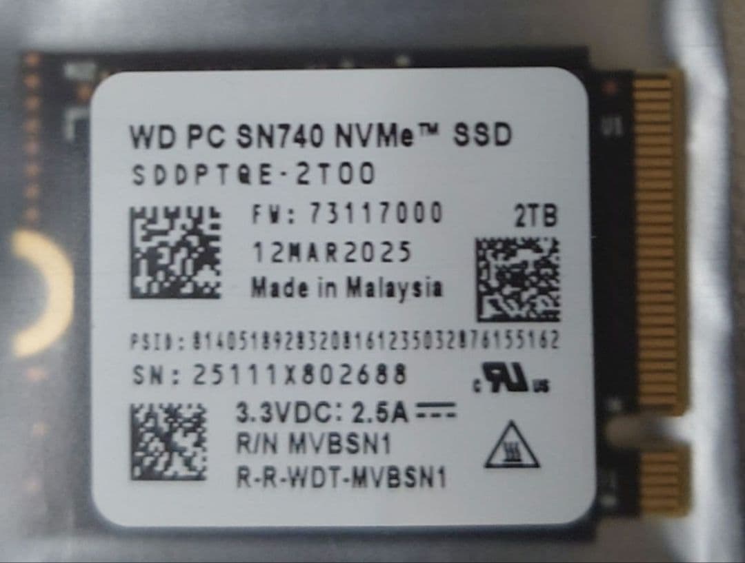 [新品]WD SN740 2TB SSD+エンクロージャー