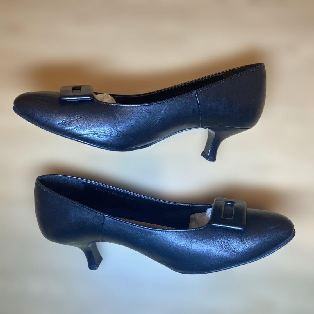 美品！Wacoal サクセスウォーク黒 バックル付き パンプス EE 24.5