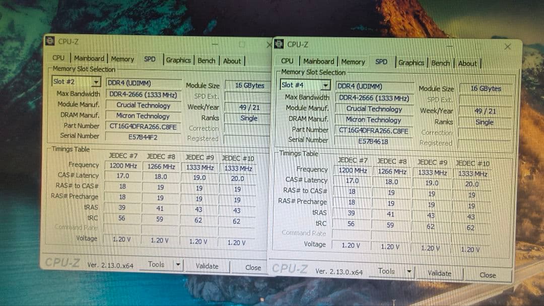 DDR4 16GBx2枚 32GB pc4-2666 動作確認済み ③