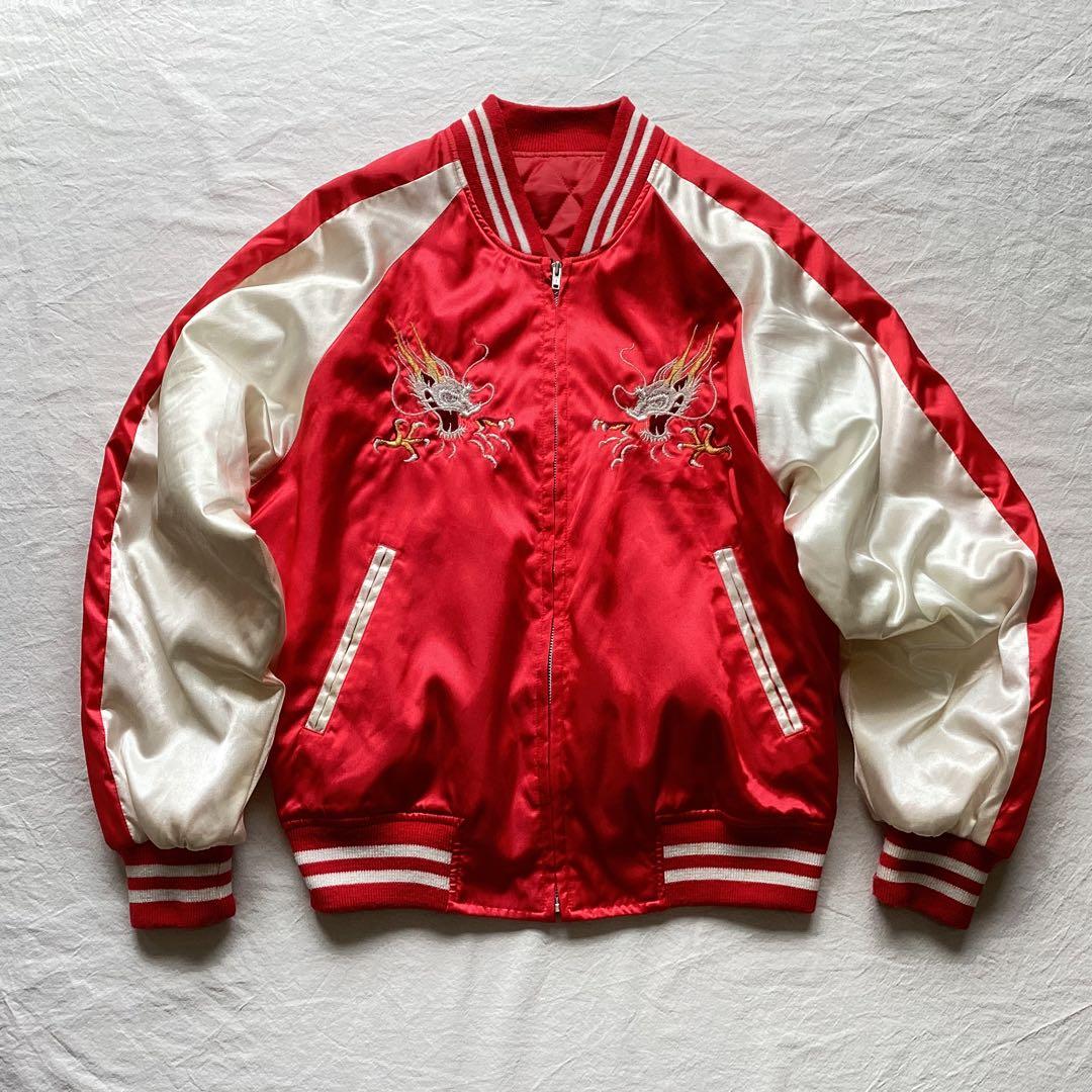 HOSHIHIME サテン スカジャン 鷹 龍 刺繍 中綿 フリーサイズ - メルカリ