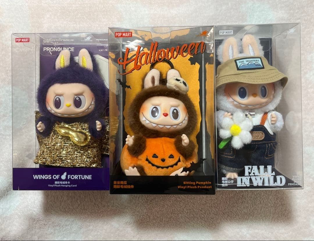 POPMARTラブブ LABUBU THE MONSTERS ぬいぐるみ 3点 POP MART（ポップマート） LABUBU ぬいぐるみ THE MONSTERS FIGURINE 3