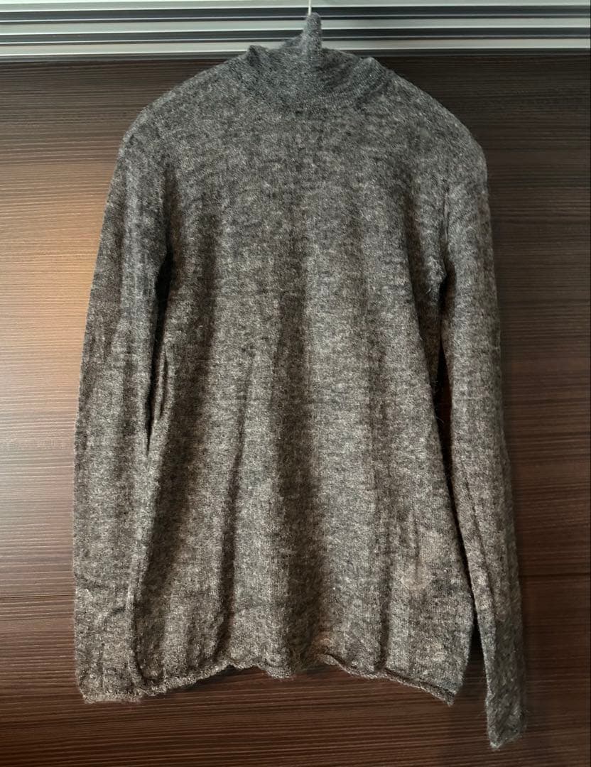 AURALEE 】KID MOHAIR SHEER KNIT TURTLE