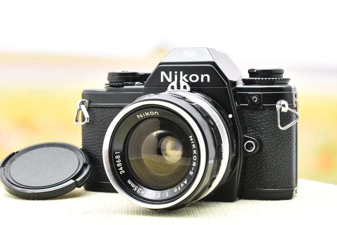 【美品整備済】 ニコン Nikon EM + 35mm F2.8 (Ai改) Nikon Ai改 GN Auto NIKKOR 45mm F2.8 整備済 ニコン (60119