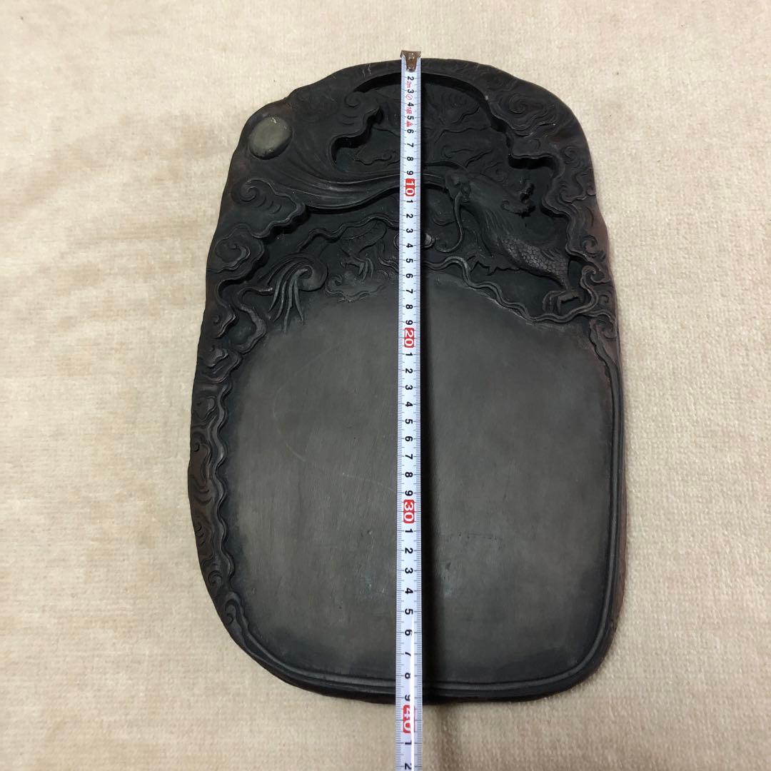 雲龍 大型硯 中国美術 骨董品 龍彫刻石の硯 文房具 置き物 - メルカリ