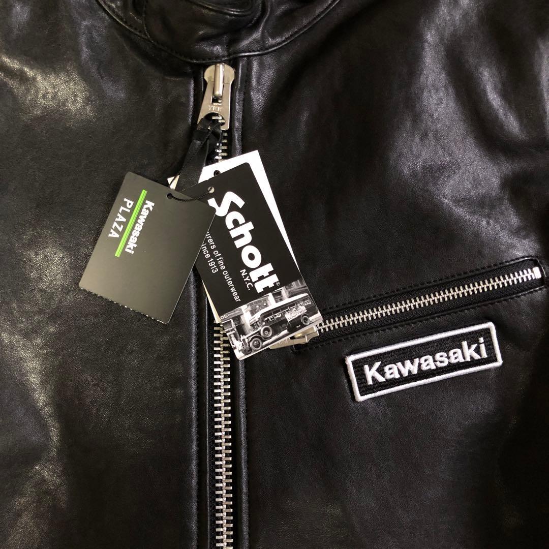 kawasaki✖️schott ライディングレザージャケット - メルカリ