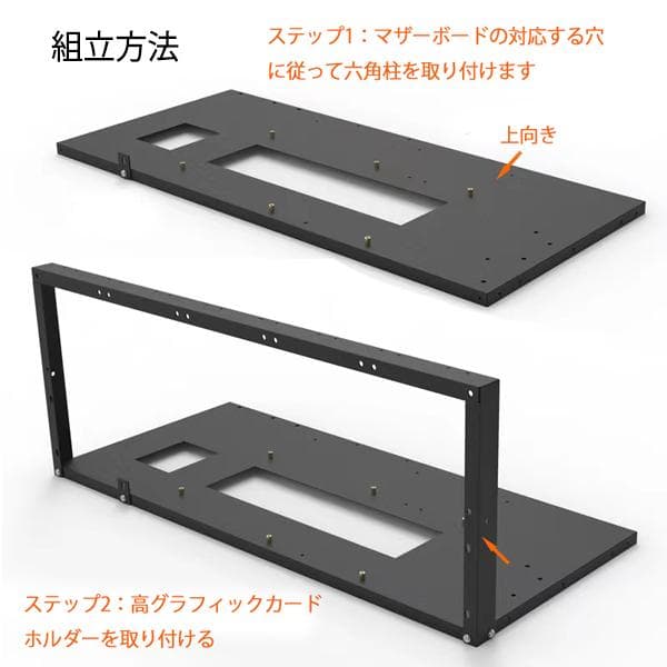 新年セール 新品 7点セット　8GPUマイニングリグフレーム+静音ファン5点