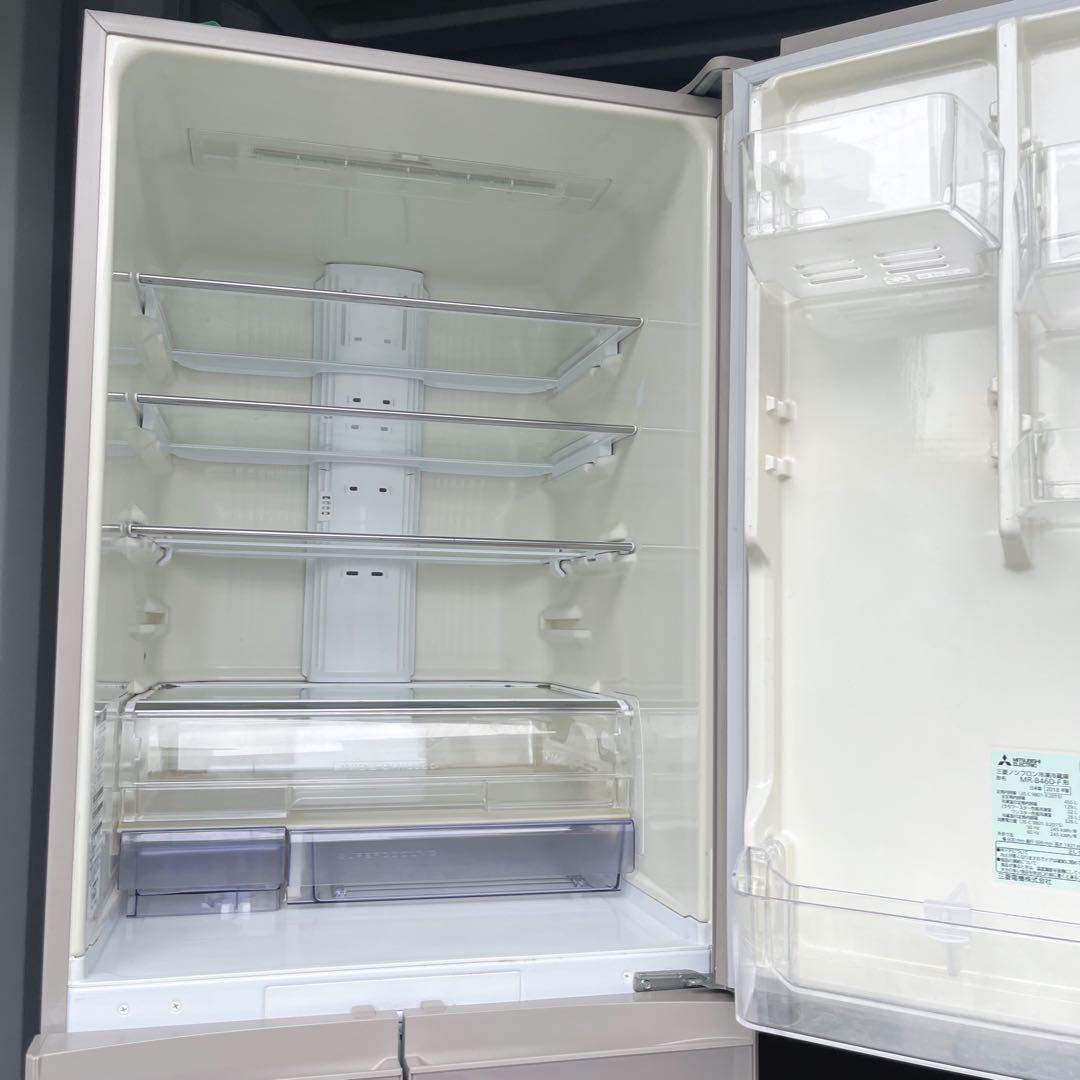 79取付無料！三菱ワイドチルドルーム搭載高性能ラベンダーピンク5ドア冷蔵庫！