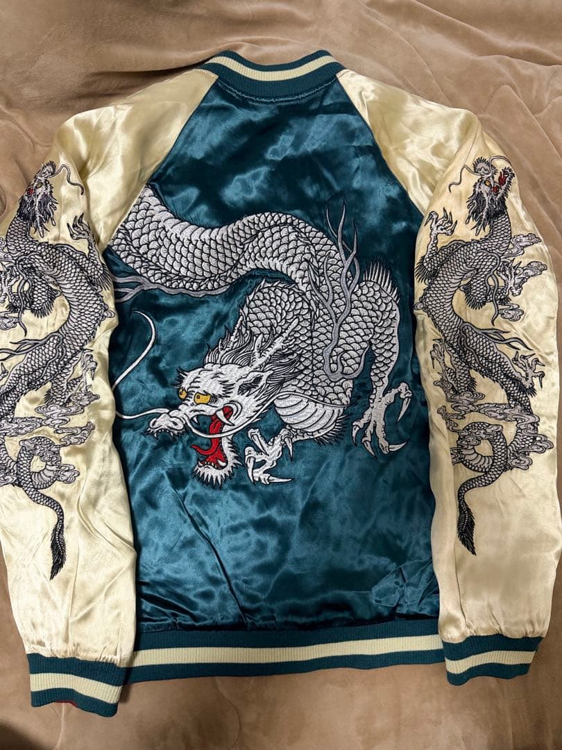 美品2面用 JAPANESE 龍 日本限定 スカジャン vintage レーヨン - メルカリ