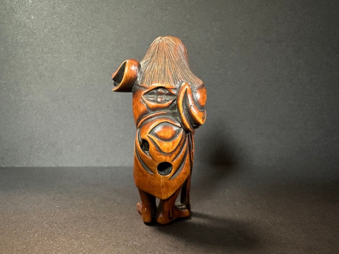 根付(netsuke)】人物の根付 木製 江戸時代 - メルカリ