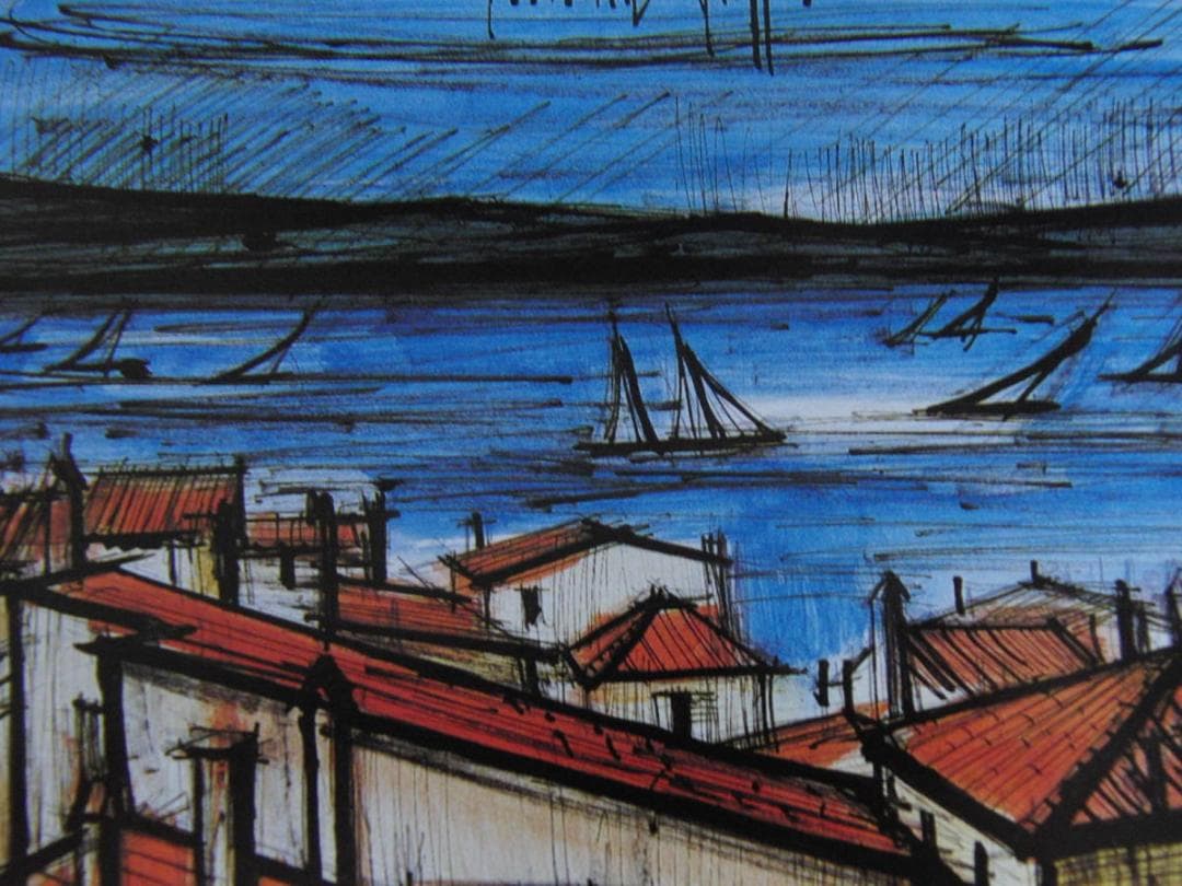 ベルナール・ビュッフェ、希少な額装用画集より,新品額装,額装付,状態