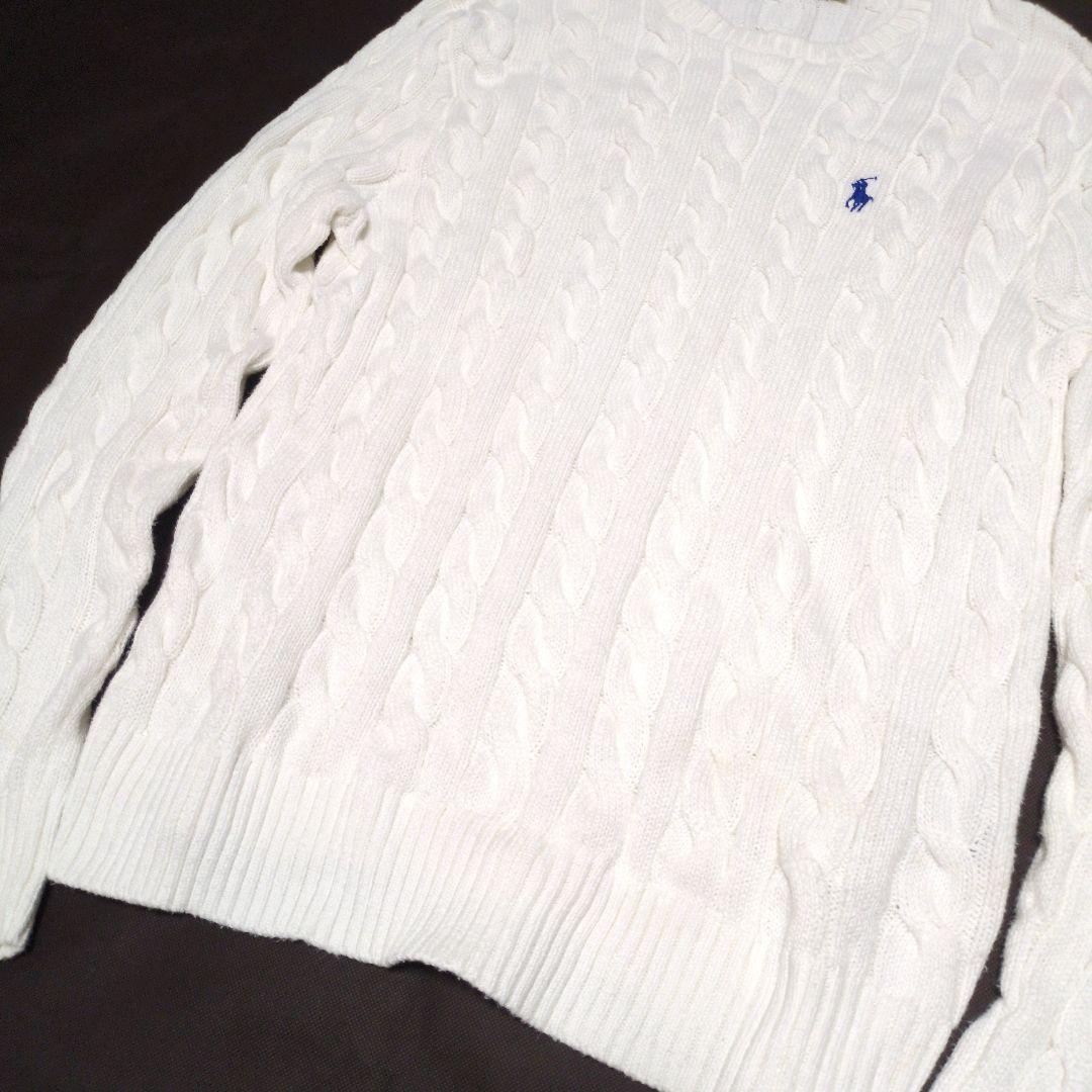 現行 QRタグ✨ポロラルフローレン ケーブルニット コットン ポニー