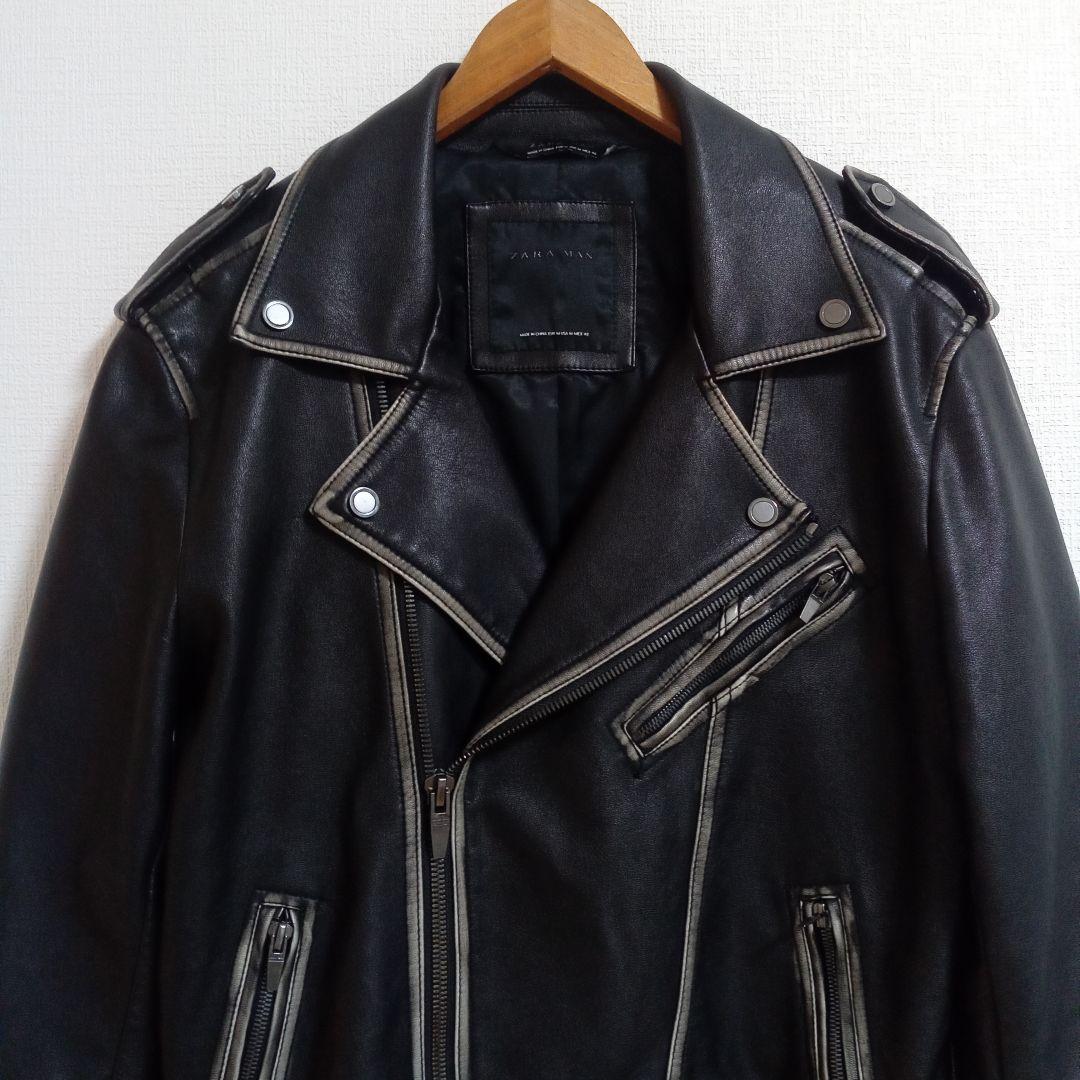 即完売品 美品】ZARA MAN ライダースジャケット ヴィンテージ加工