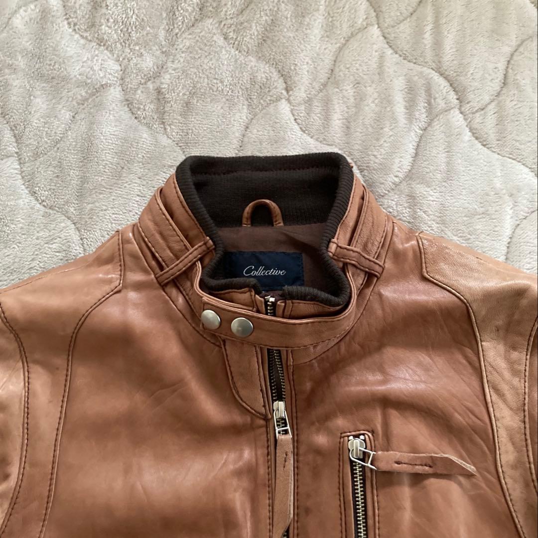 MEN´S BIGI】羊革 レザージャケット キャメルブラウン トロトロ肌触り