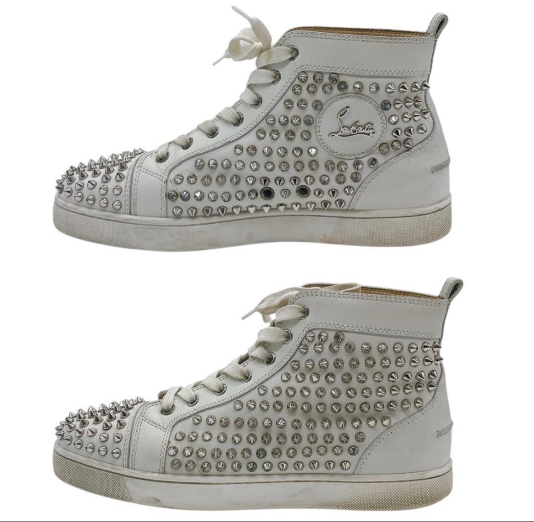 ルブタン ルイ スパイクスタッズ レザー ハイカット スニーカー - メルカリ