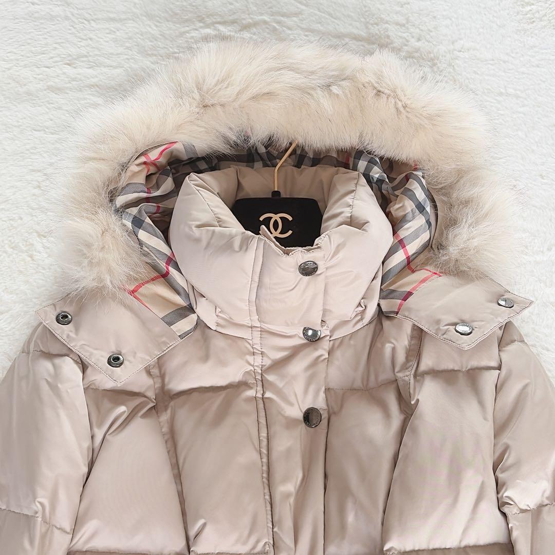 バーバリーロンドン】3wayフードファーダウンコート ベージュノバ