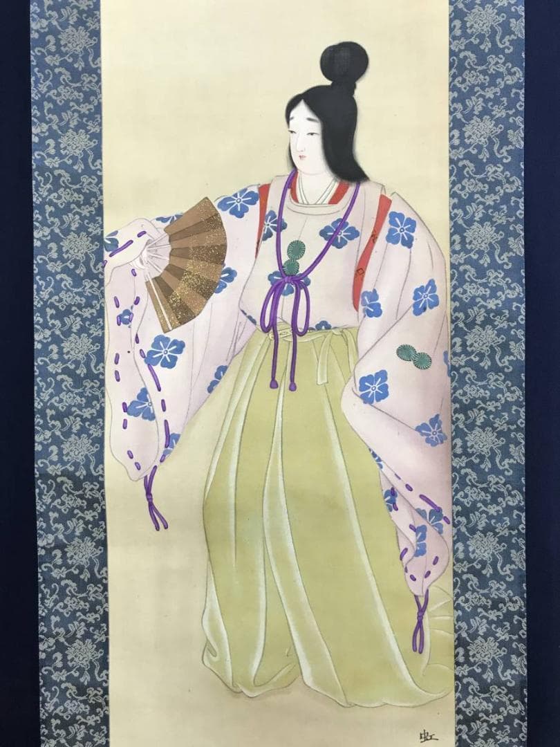 虹邨/舞姿図 美人図/美人画/掛軸/名家伝来/AE-241 - メルカリ