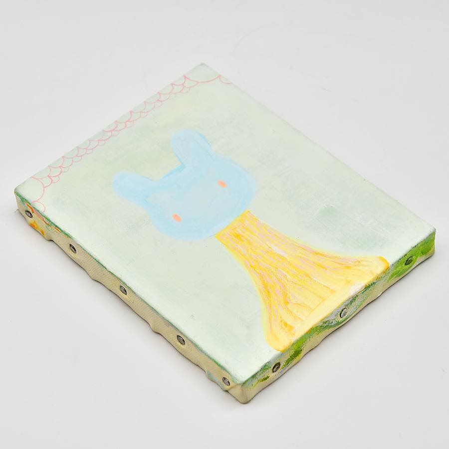 宮田裕美詠 うさ・ピンクの目 0号アクリル絵具キャンパス グラフィックデザイナー