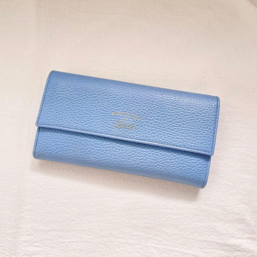 GUCCI グッチ フラップ 長財布　スイング　2つ折り財布　極美品1221-⑥ GUCCI（グッチ） 2つ折り長財布 035・1408・2097 ブラック ピグスキン